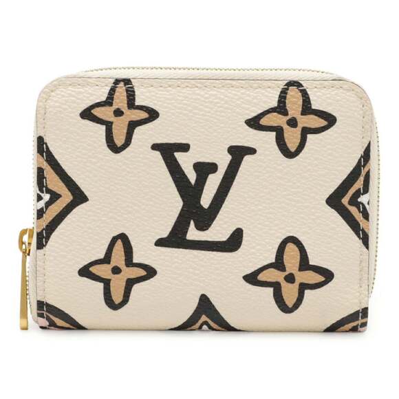 LOUIS VUITTON Monogram Wild at Heart Zippy Coin Purse, Leopard Print, Cream, ...